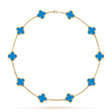 KLEEBLATT | 10 Motive Blau Halskette