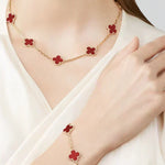 KLEEBLATT | 10 Motive Rote Halskette