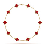 KLEEBLATT | 10 Motive Rote Halskette