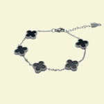 Clover Armband Silberschwarz