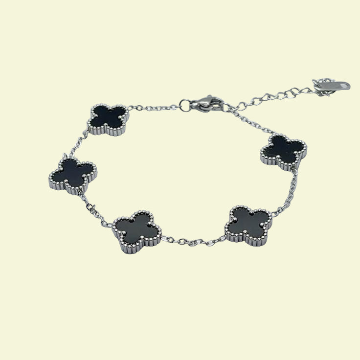 Clover Armband Silberschwarz