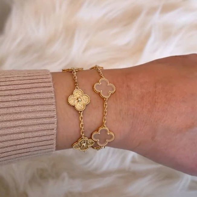 Kleeblatt Armband mit Zirkonia