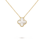 KLEEBLATT | Weiß/Gold Halskette
