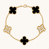 KLEEBLATT | Golden Schwarz Armband Prestige