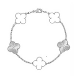KLEEBLATT | Weiß/Silber Armband