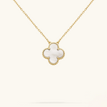 KLEEBLATT | Weiß/Gold Halskette