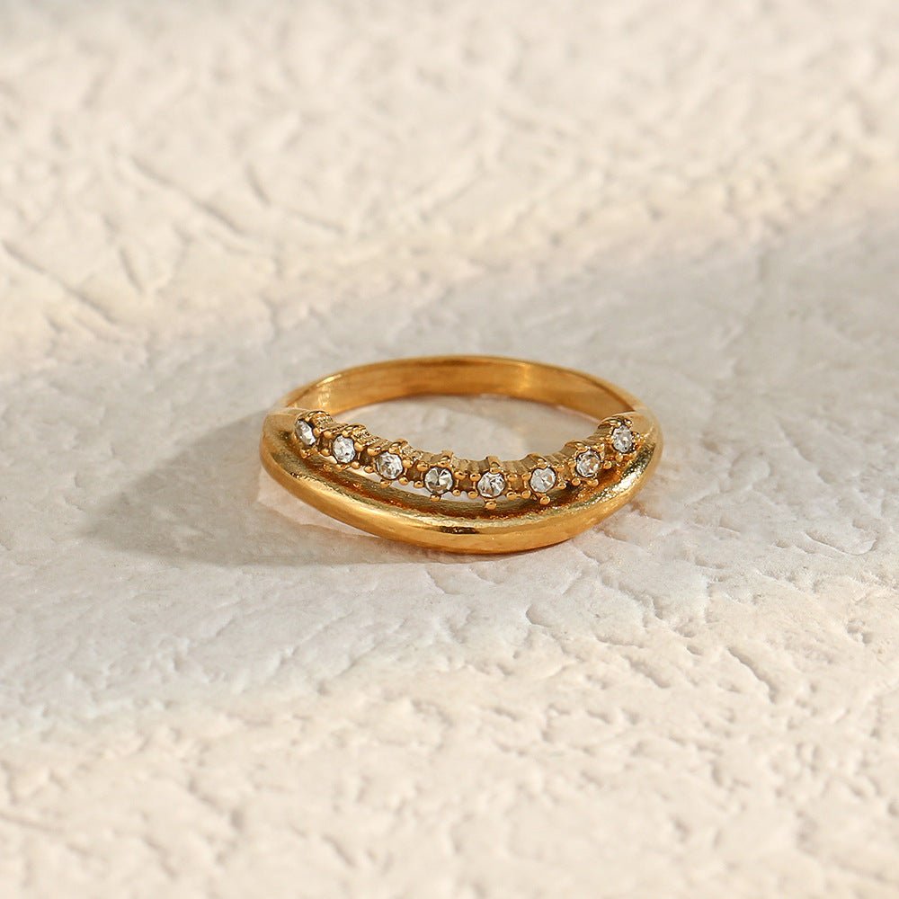 Adeline Schmaler Ring in Gold