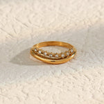 Adeline Schmaler Ring in Gold