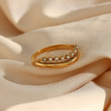 Adeline Schmaler Ring in Gold