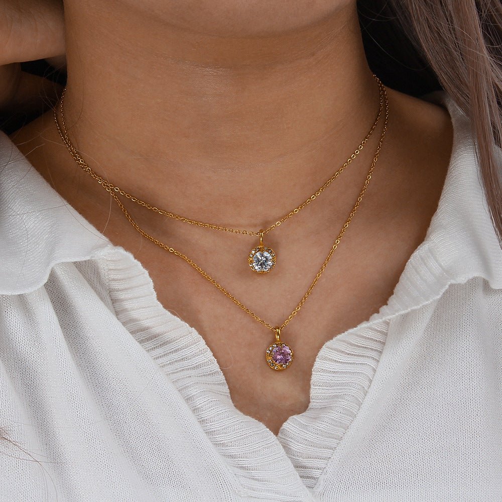 Adora Edelsteinhalskette in Gold