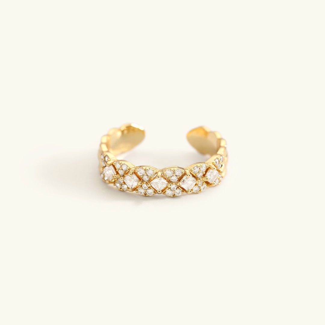 Camille Gemusterter Ring in Gold