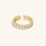 Clarisse Gemusterter Ring in Gold