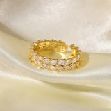 Clarisse Gemusterter Ring in Gold