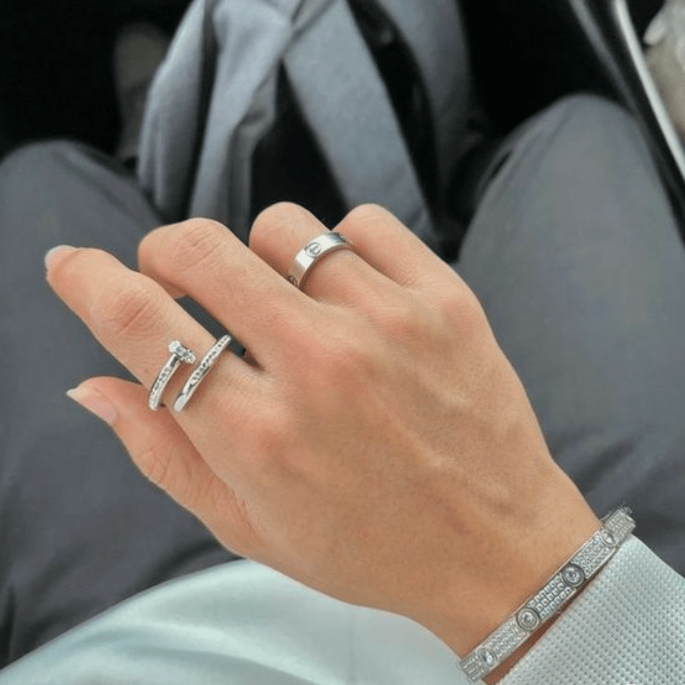 Eternity Link Poliertes Armband in Silber