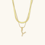 Fiona Initialenhalskette in Gold
