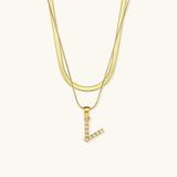 Fiona Initialenhalskette in Gold