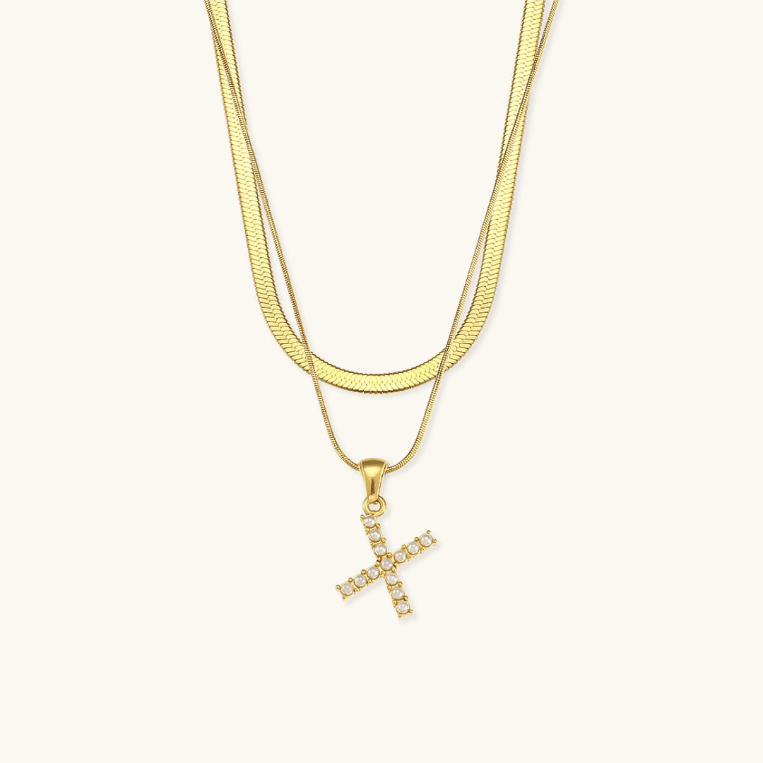Fiona Initialenhalskette in Gold