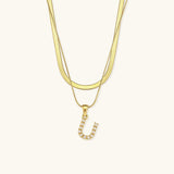 Fiona Initialenhalskette in Gold
