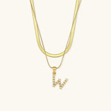 Fiona Initialenhalskette in Gold