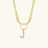Fiona Initialenhalskette in Gold