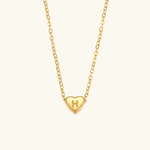 Herz-Initialenhalskette in Gold
