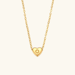 Herz-Initialenhalskette in Gold