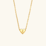 Herz-Initialenhalskette in Gold