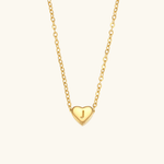Herz-Initialenhalskette in Gold