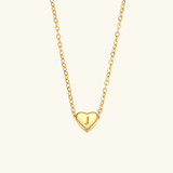 Herz-Initialenhalskette in Gold