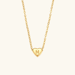 Herz-Initialenhalskette in Gold