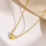 Herz-Initialenhalskette in Gold