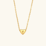 Herz-Initialenhalskette in Gold