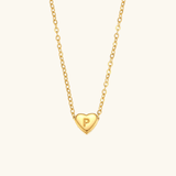 Herz-Initialenhalskette in Gold