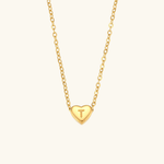 Herz-Initialenhalskette in Gold