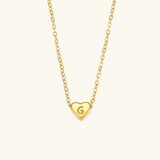 Herz-Initialenhalskette in Gold