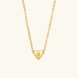 Herz-Initialenhalskette in Gold