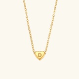 Herz-Initialenhalskette in Gold