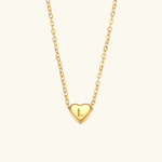 Herz-Initialenhalskette in Gold