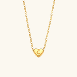 Herz-Initialenhalskette in Gold
