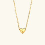 Herz-Initialenhalskette in Gold