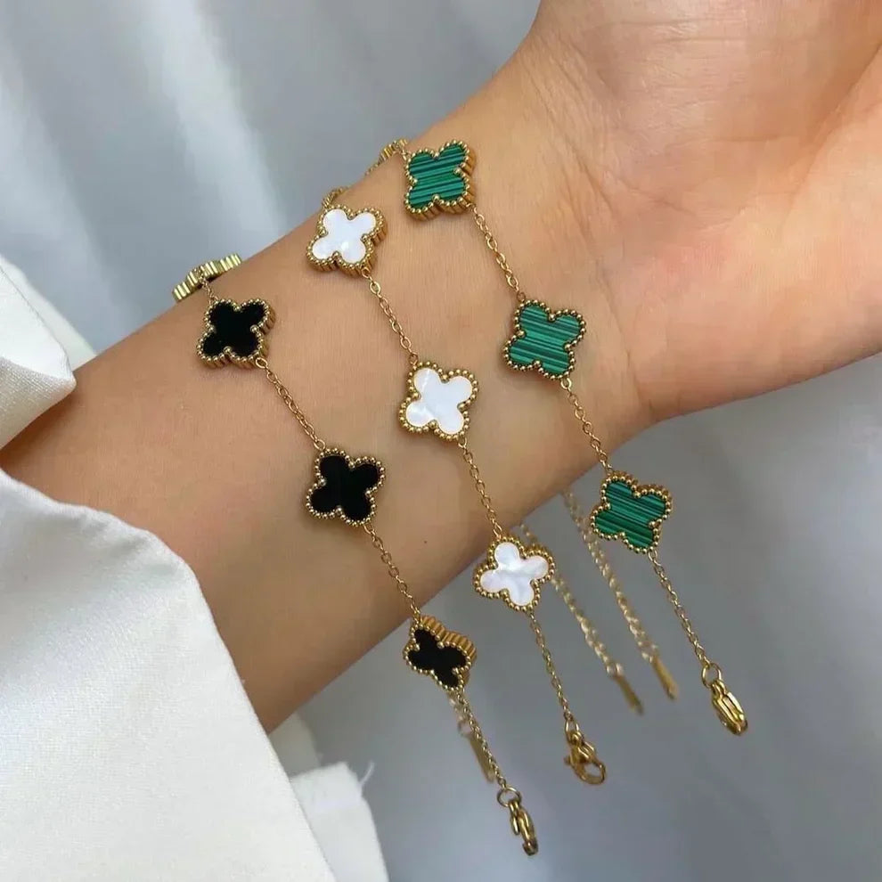 3-teilige Kleeblatt-Armband-Set