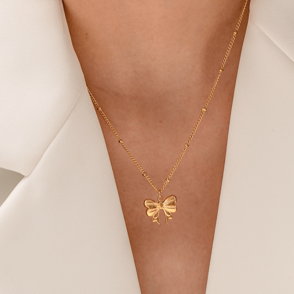 June Schleifenhalskette in Gold