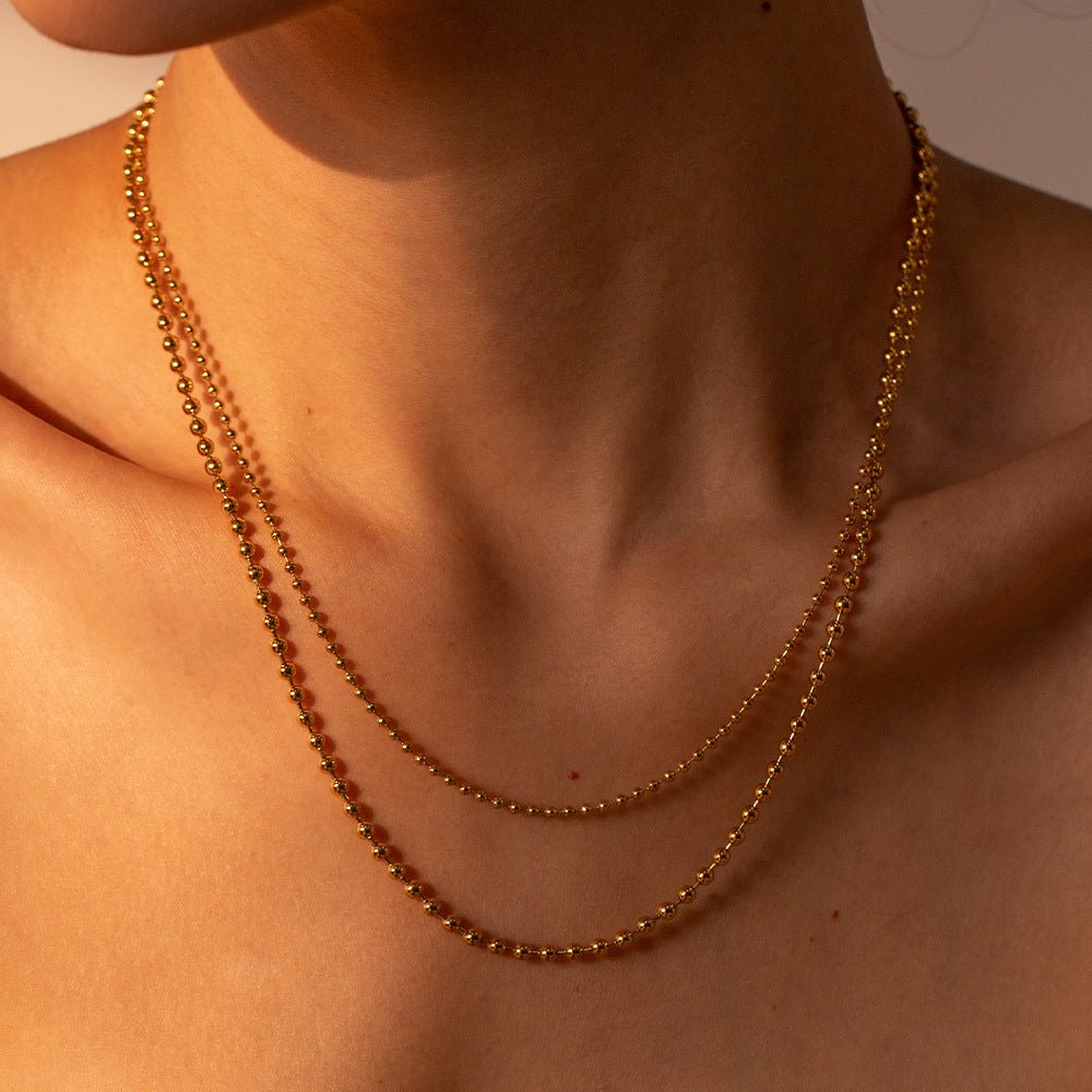 Doppelte Kugelkette Halskette in Gold