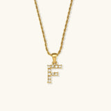 Maeve Diamant-Initialenhalskette in Gold