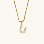 Maeve Diamant-Initialenhalskette in Gold