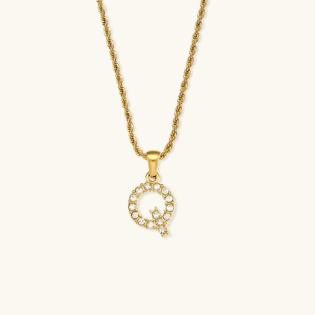 Maeve Diamant-Initialenhalskette in Gold