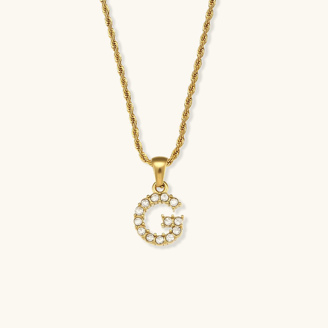 Maeve Diamant-Initialenhalskette in Gold