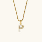 Maeve Diamant-Initialenhalskette in Gold