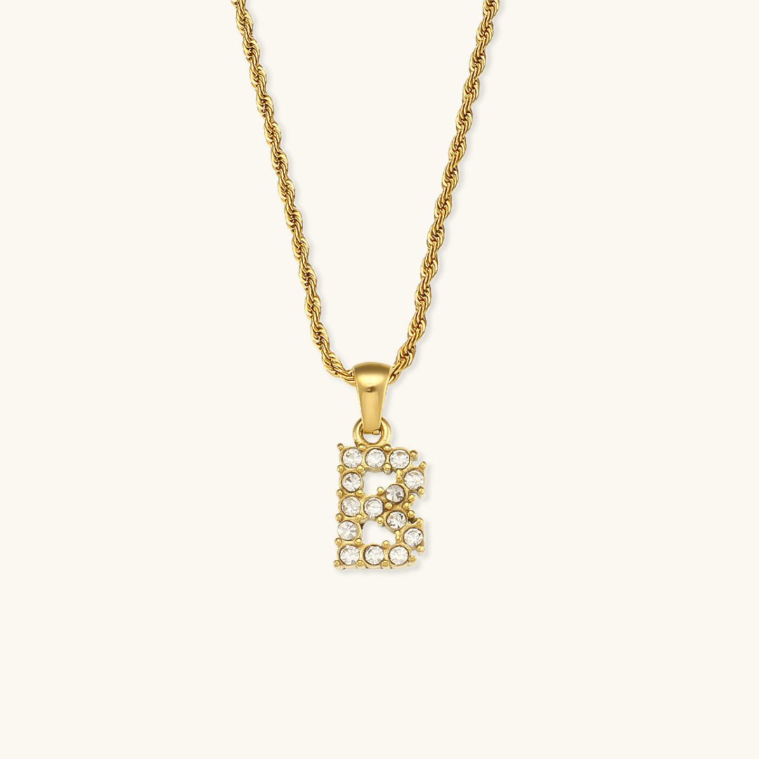 Maeve Diamant-Initialenhalskette in Gold