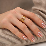 River Stapelbarer Ring in Gold